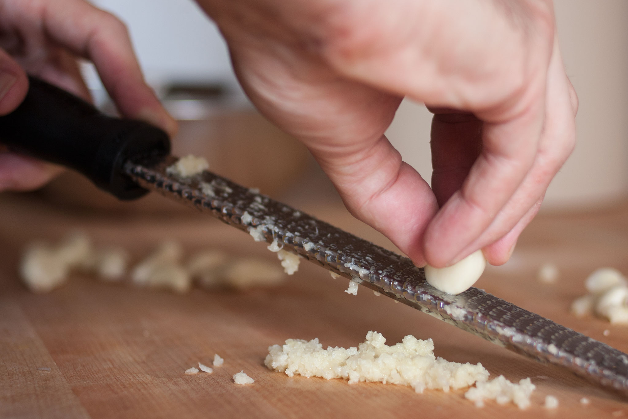 Grating garlic Kirby & Kraut