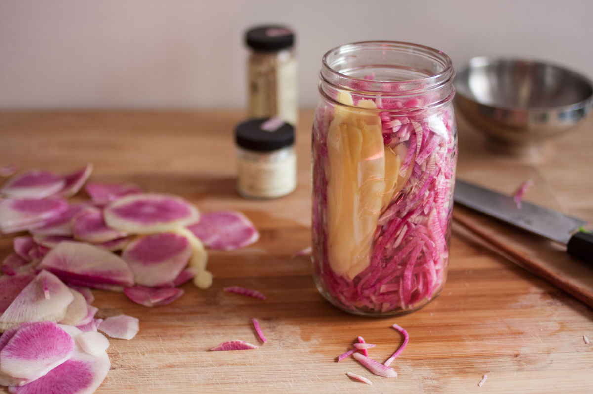 Pickle Log: Double Ginger Pickled Watermelon Radishes - Kirby & Kraut